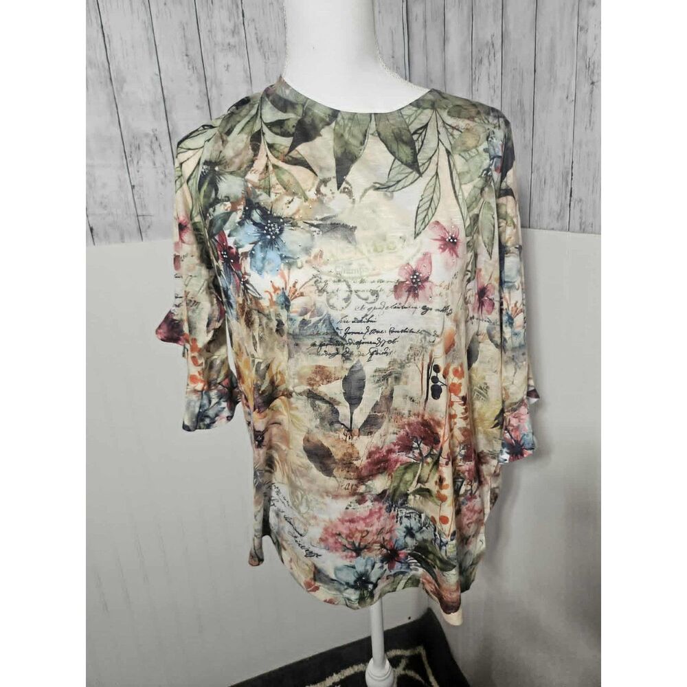 Time and Tru Women’s Floral Boho Blouse Top Size Large 12-14